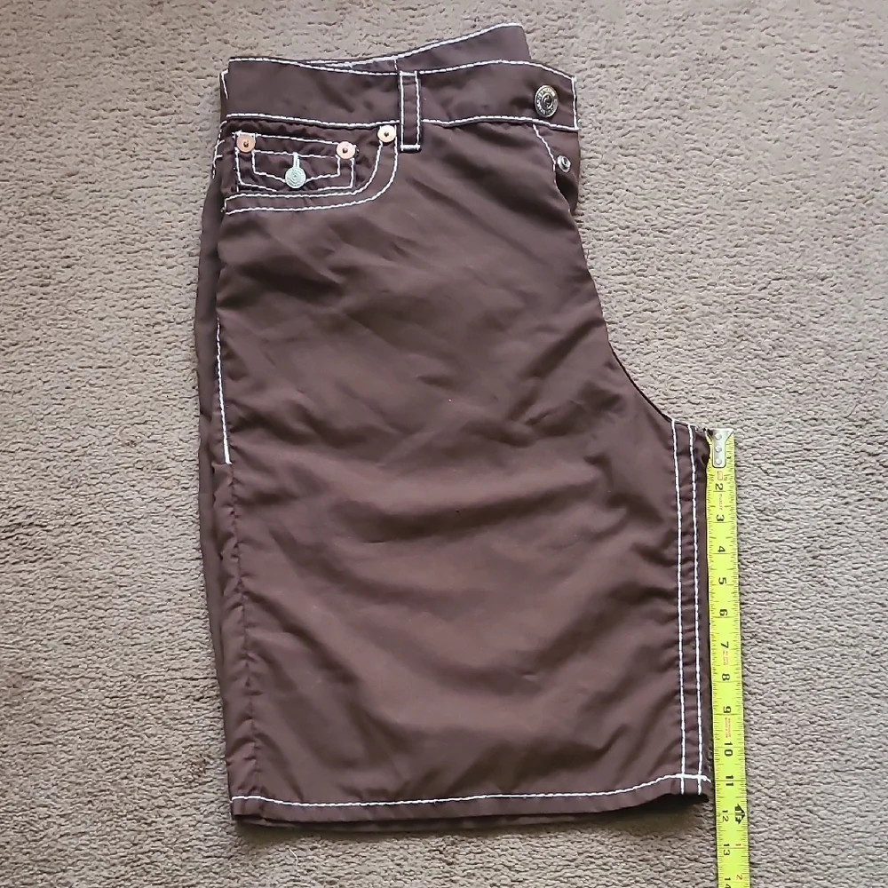True Religion Brown Flat Front Shorts - Picture 8 of 14